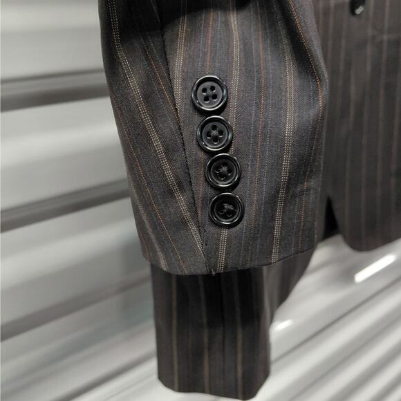 Canali Mens Sport Coat EU50 40R Wool Charcoal Gray Pinstripe Blazer Jacket Italy - Picture 3 of 11